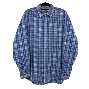 Vineyard Vines Classic Fit Tucker Shirt Men’s L Blue Pink Plaid Button Down